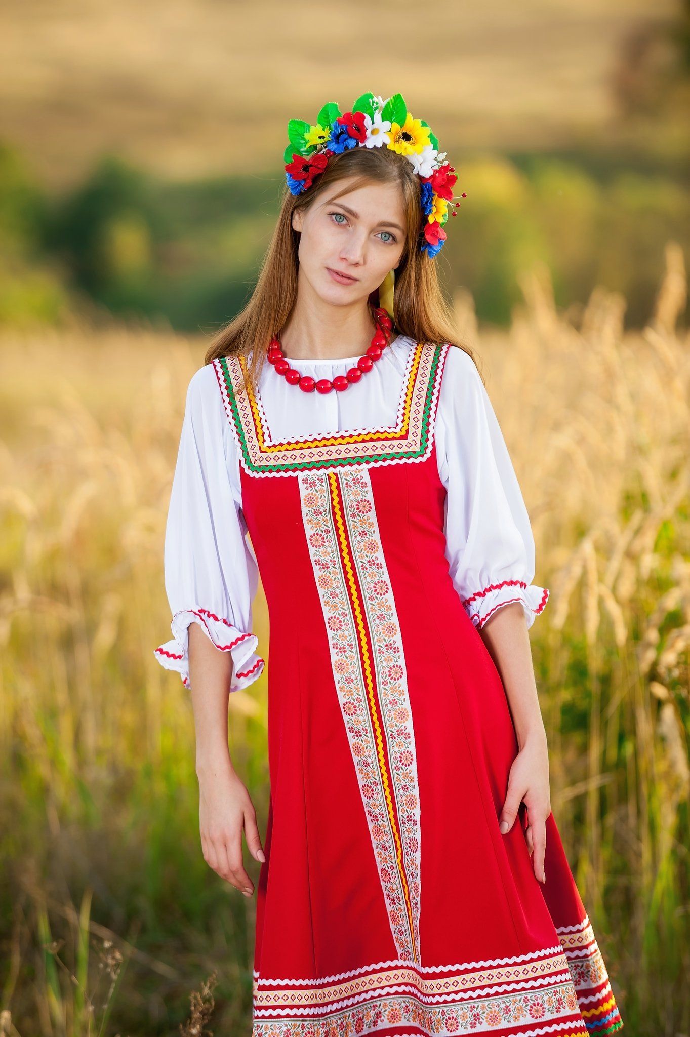 Women in Slavic costumes in Tashkent — step in, relax, and chat live